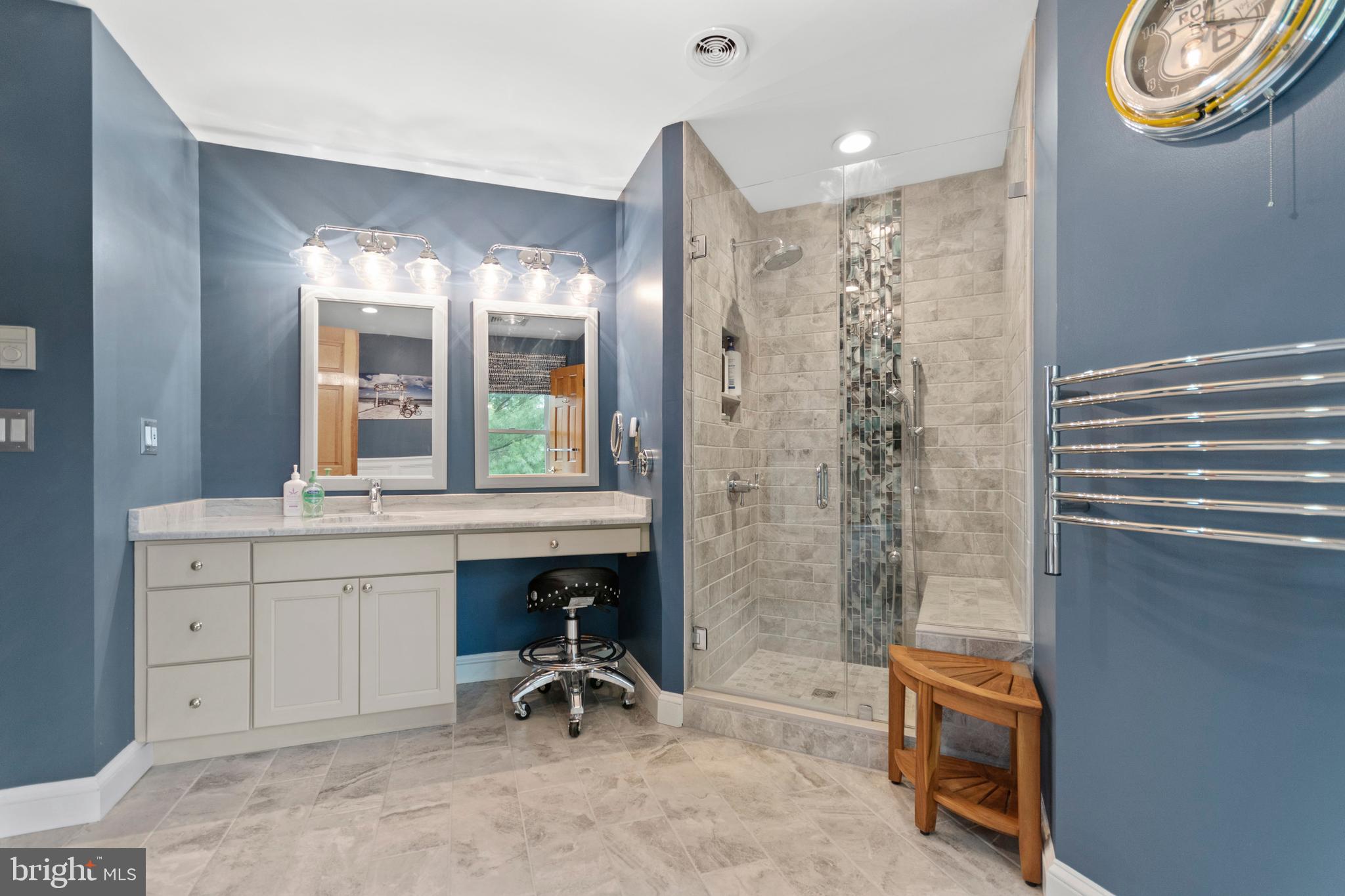 557 Linfield Road Royersford, PA 19468 - Photo 20 of 63 Master bath w/granite vanity & heated towel rack.