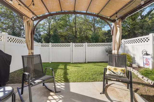 a view of outdoor space with seating area