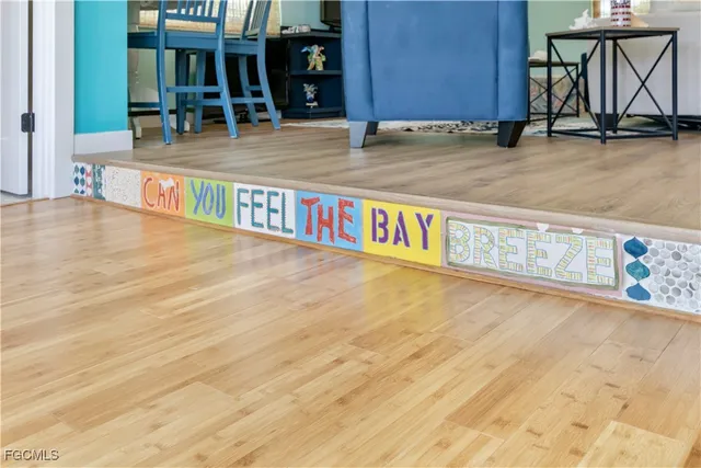 an outdoor space with furniture