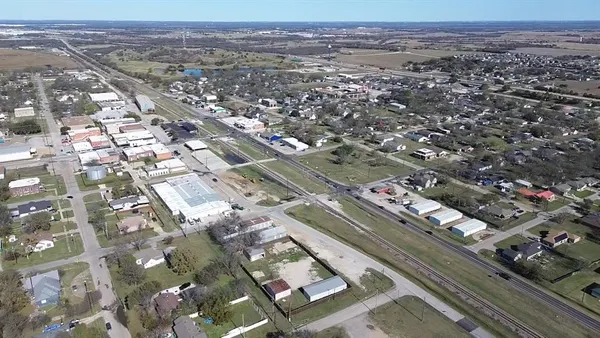 an aerial view of a city