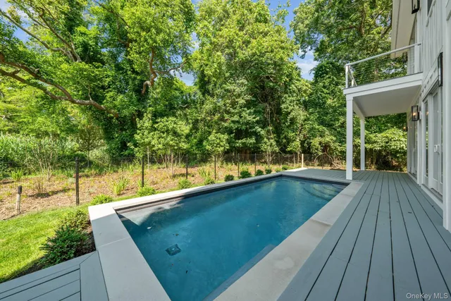 a view of a balcony with mountain view