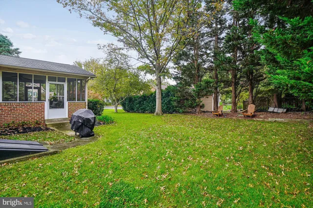 a view of backyard of house with green space