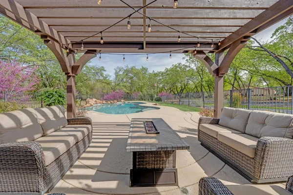 a view of road and trees