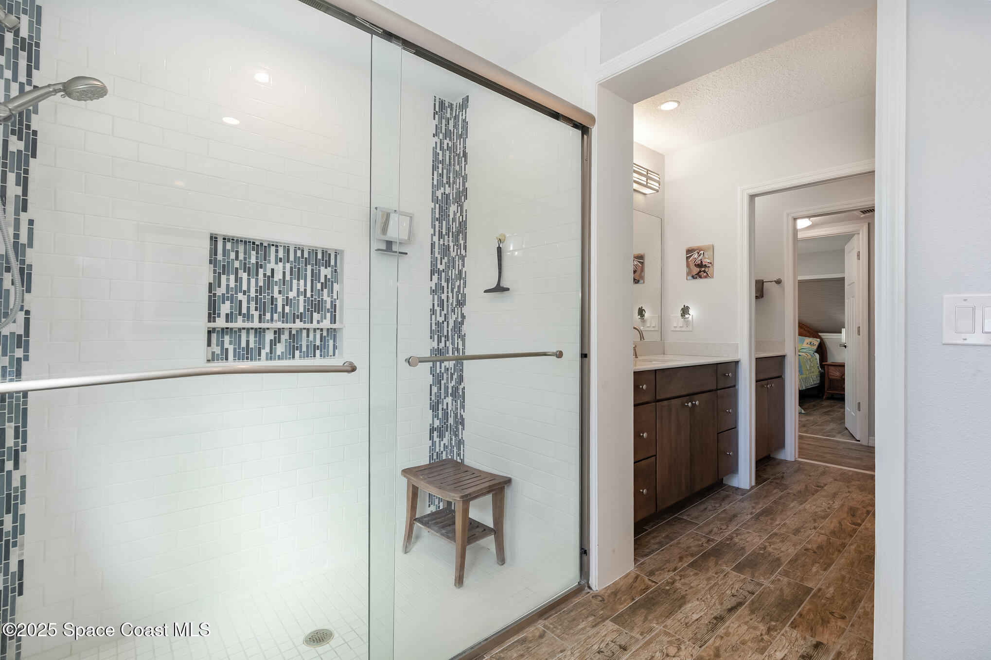 6203 Ridgewood Avenue Cocoa Beach, FL 32931 - Photo 22 of 37 a view of kitchen with refrigerator cabinets and furniture