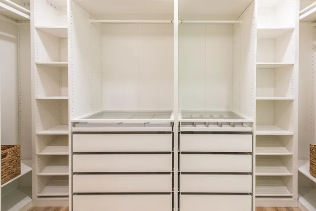 a view of room with empty racks