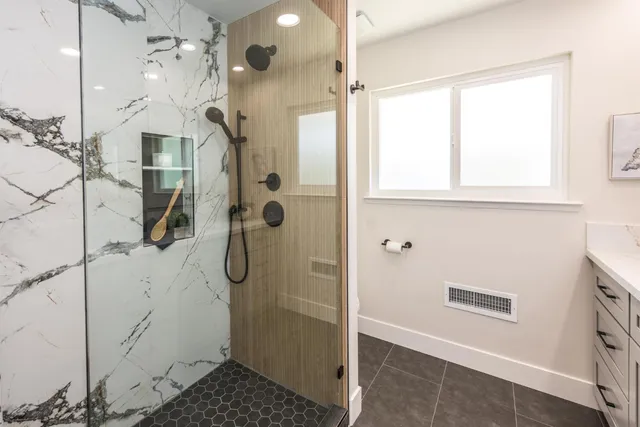 a bathroom with a shower