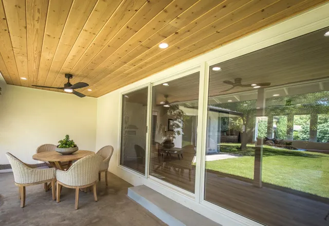 a outdoor space with furniture