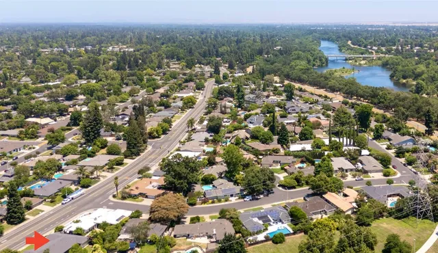 an aerial view of a city