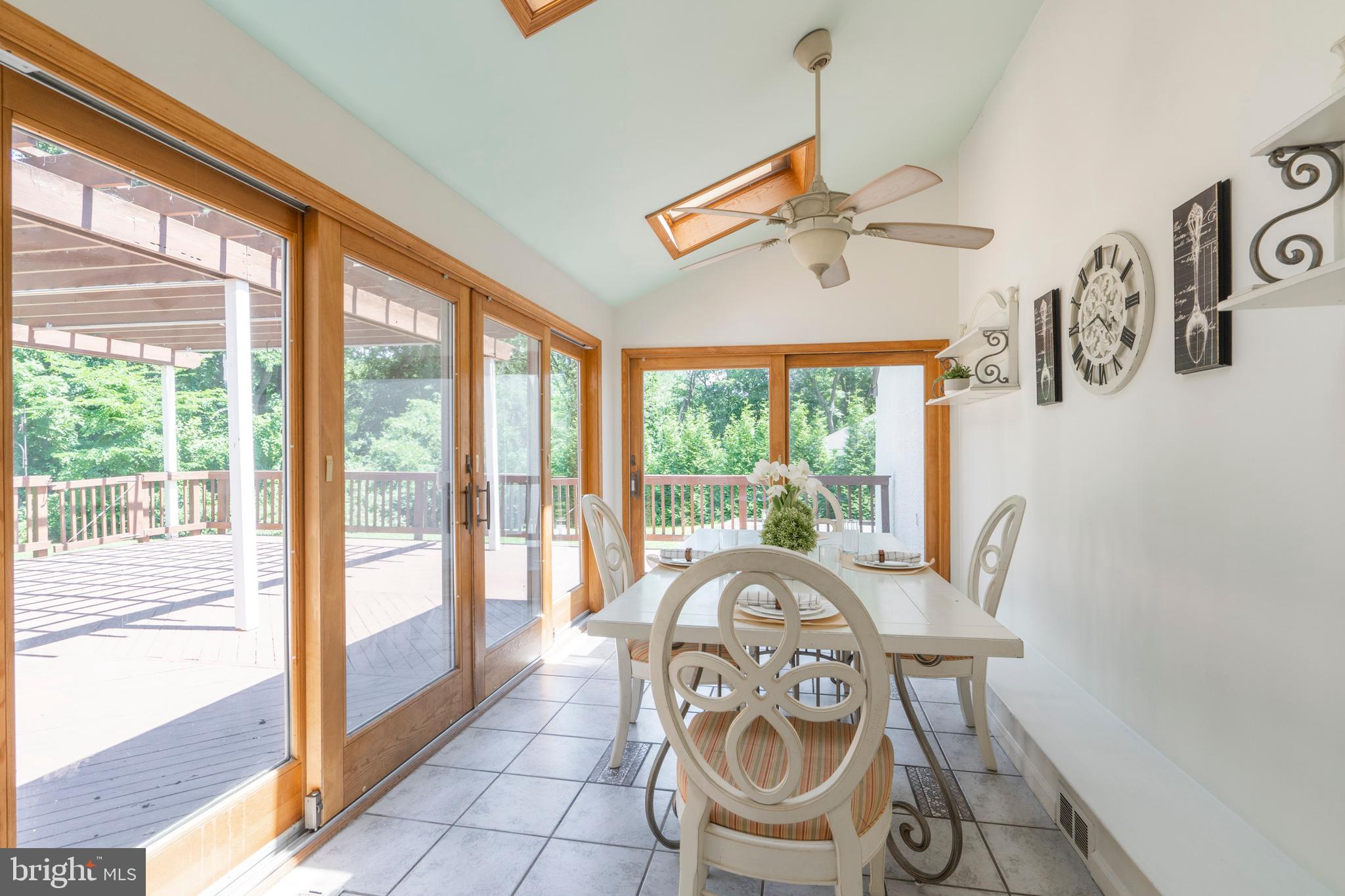 841 Hunt Road Newtown Square, PA 19073 - Photo 21 of 56 Breakfast room w/ 2 sky lights & sliders to deck