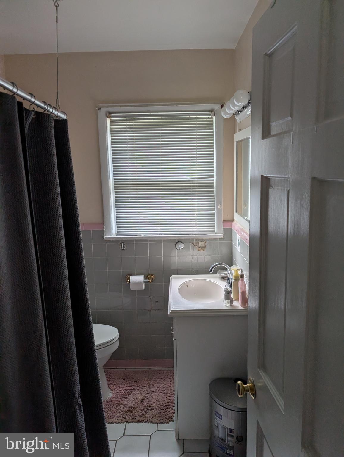 121 69th Street Capitol Heights, MD 20743 - Photo 3 of 11 a bathroom with a sink a toilet a mirror and shower