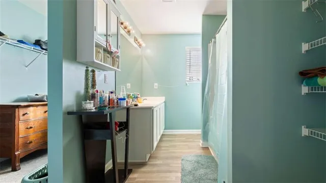 a room with storage and utility