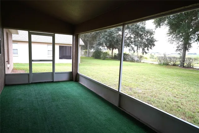 a view of a garden from a room