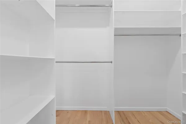 a view of small space with racks on the wall