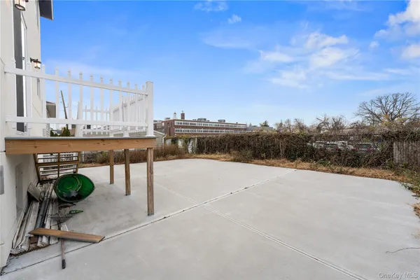 a view of a terrace with seating area