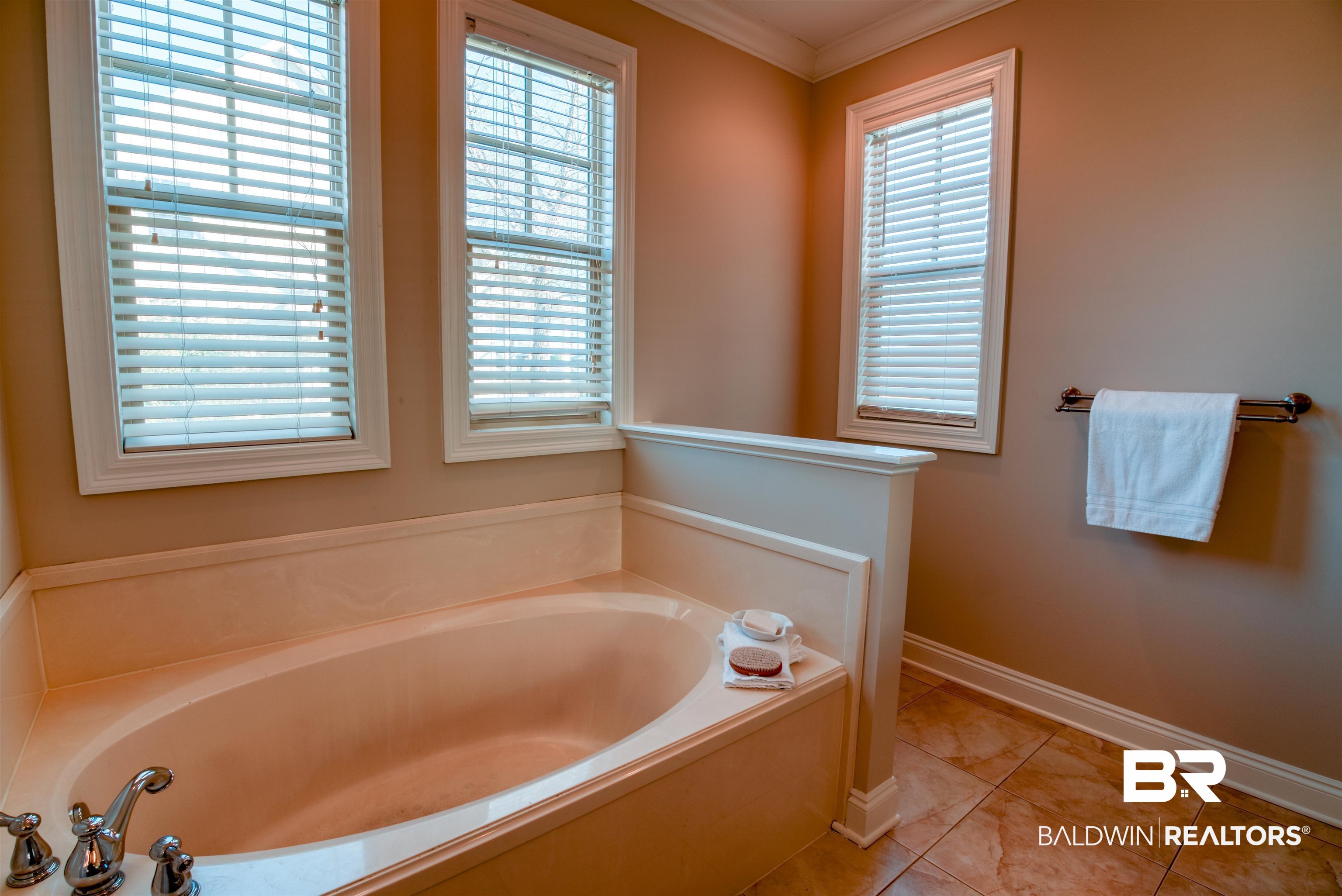 24561 Austin Road Daphne, AL 36526 - Photo 22 of 57 Bathroom featuring plenty of natural light, a tub to relax in, and crown molding