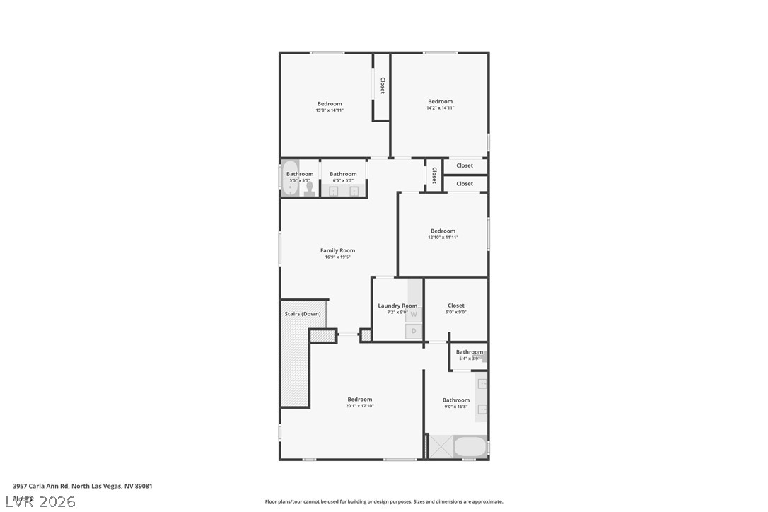 3957 East Carla Ann Road North Las Vegas, NV 89081 - Photo 34 of 35 View of upstairs floor plan / room layout