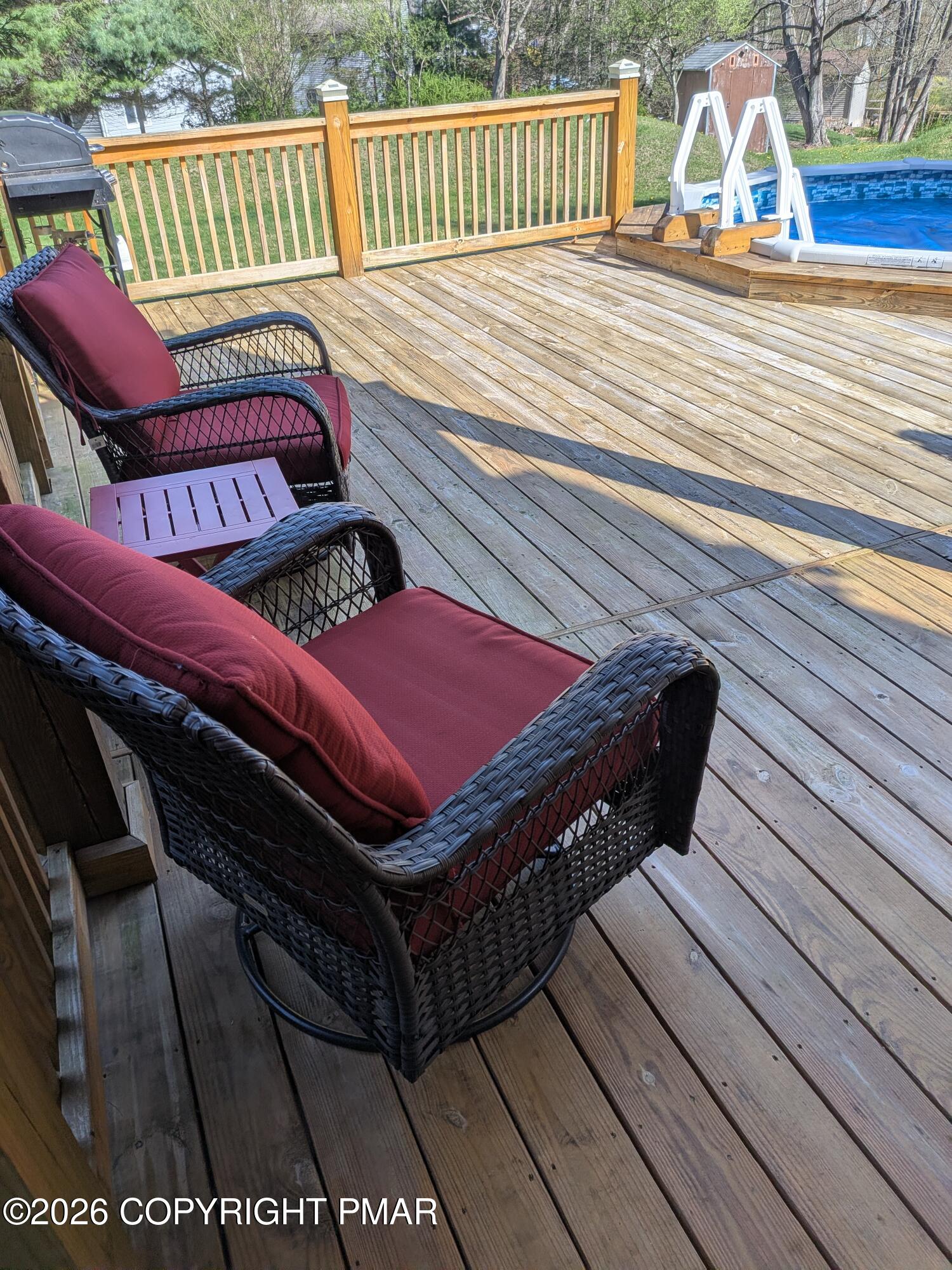 53 Barren Road East Stroudsburg, PA 18302 - Photo 33 of 57 a view of a roof deck with wooden floor and fence