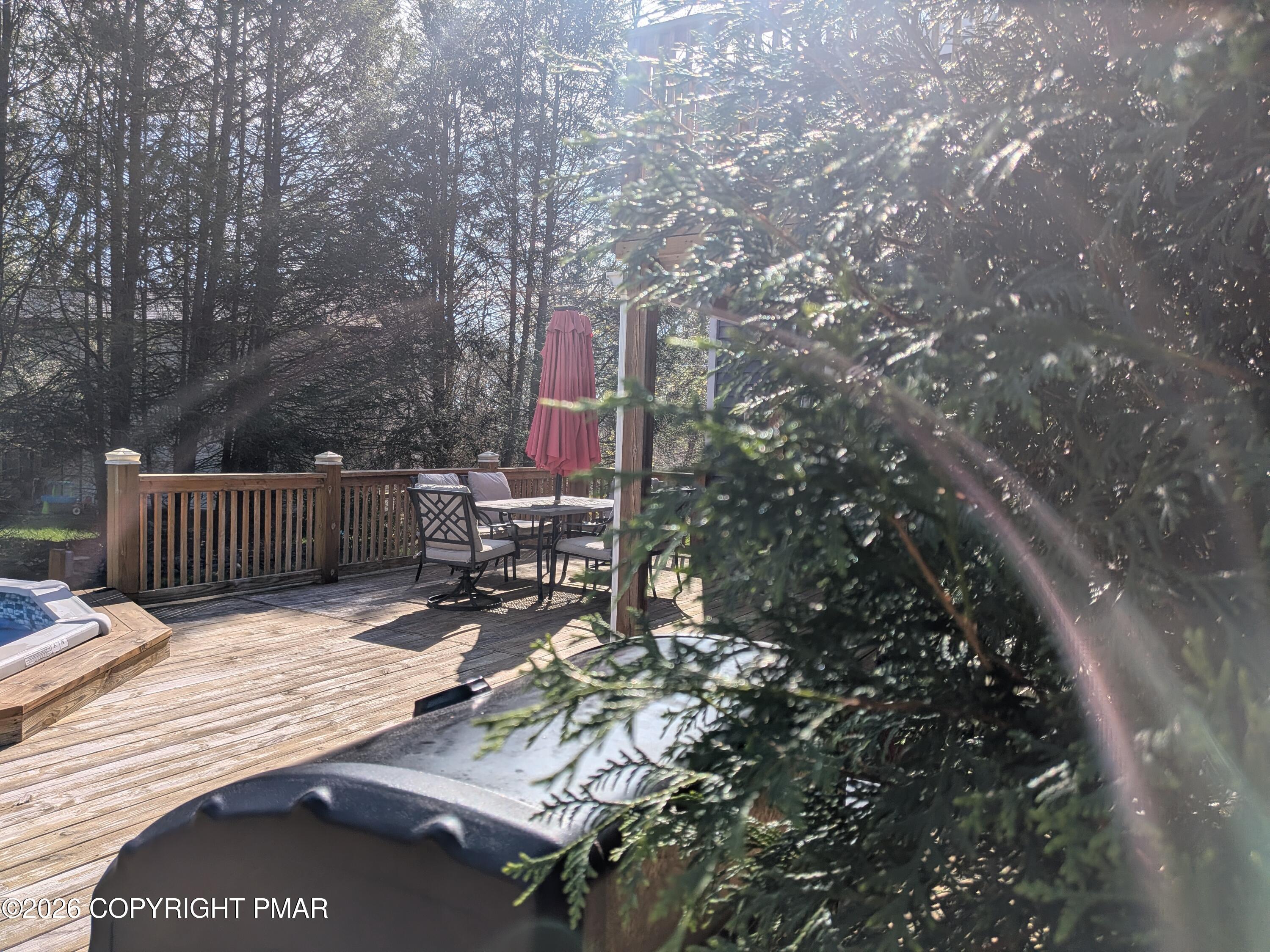 53 Barren Road East Stroudsburg, PA 18302 - Photo 35 of 57 a view of balcony with wooden floor and outdoor seating