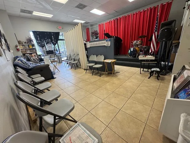 a room with gym equipment