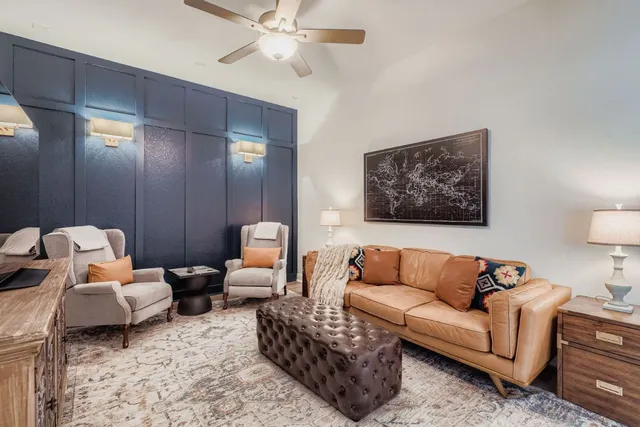 a living room with furniture