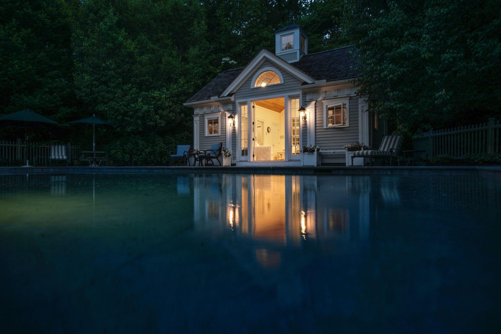440 Michigan Road New Canaan, CT 06840 - Photo 42 of 52 Marty's Twilight poolhouse