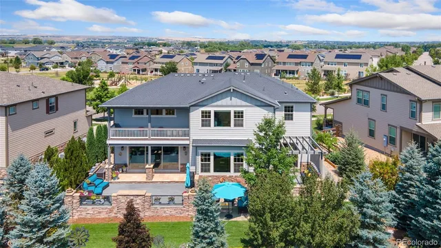 an aerial view of a house