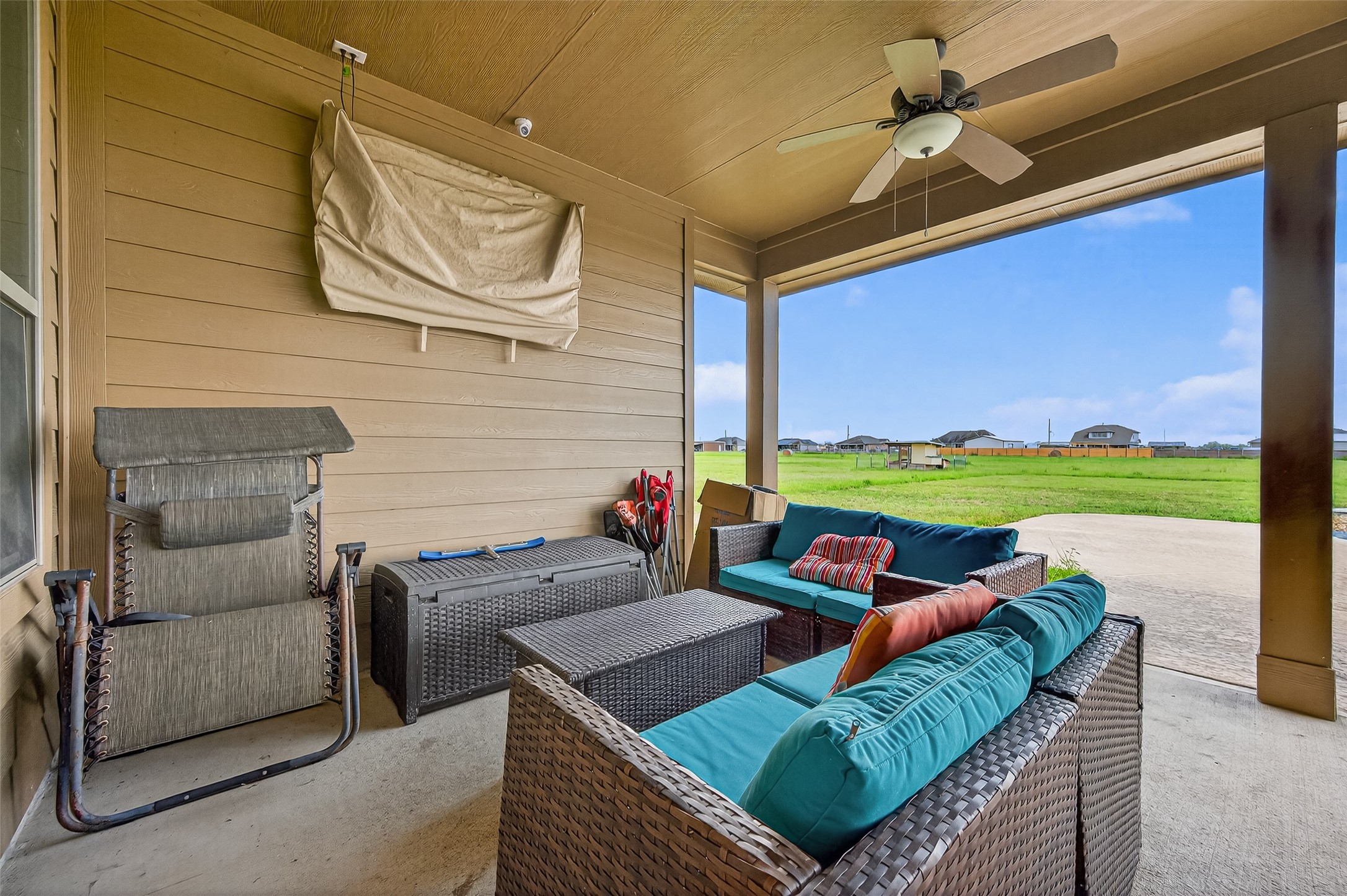 8007 Lehman Road Beasley, TX 77417 - Photo 39 of 47 a outdoor space with patio lots of furniture and a garden