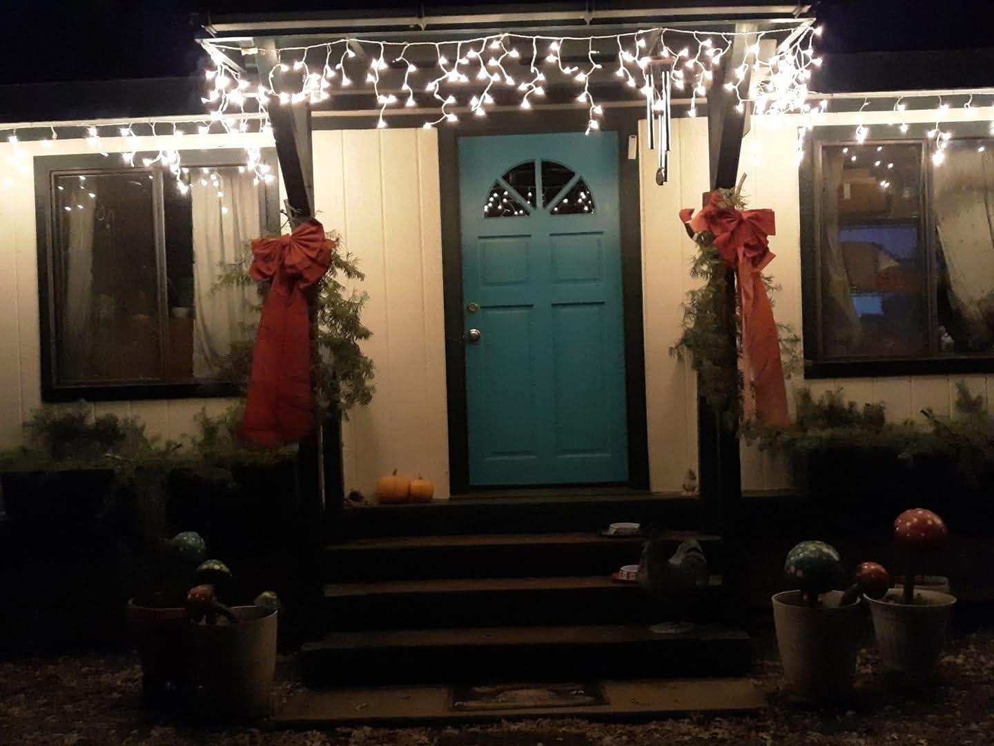 a bathroom with a mirror