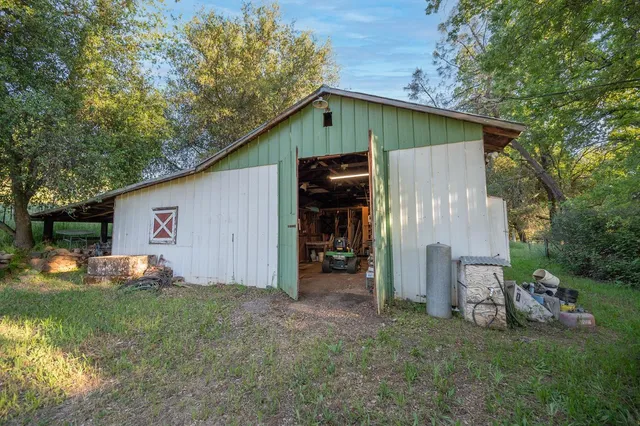 a view of a lake with a park