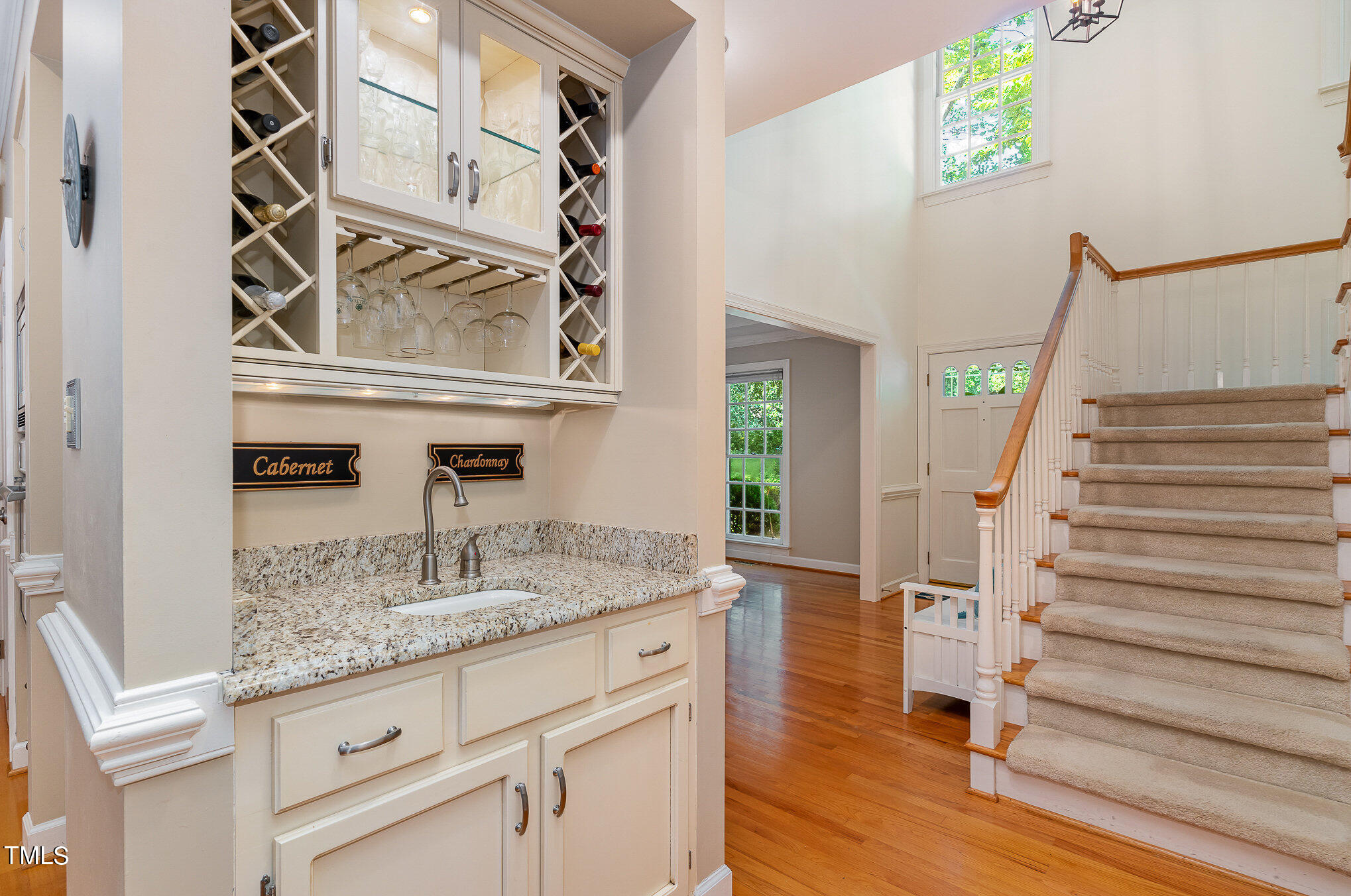 109 Lochfield Drive Cary, NC 27518 - Photo 13 of 43 a bathroom with a granite countertop sink and a mirror