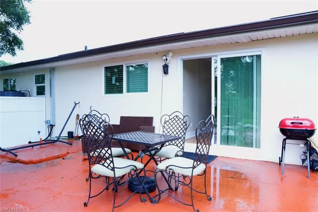 a view of a outdoor seating area