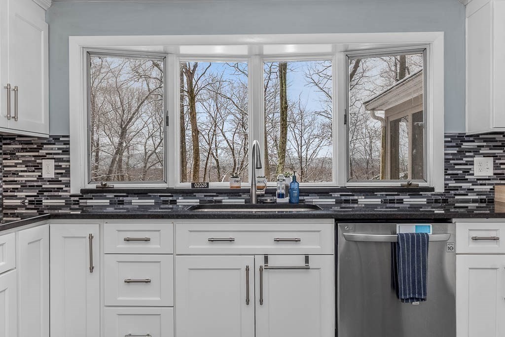 18 Greensboro Road Dedham, MA 02026 - Photo 13 of 39 a kitchen with a sink and cabinets