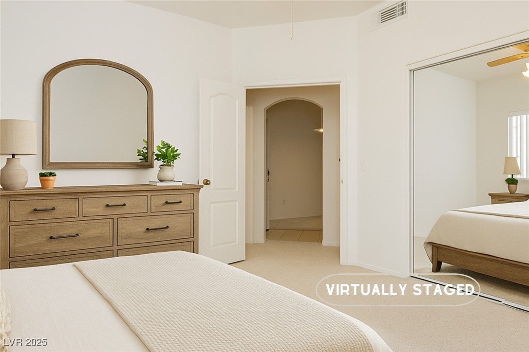 7400 West Flamingo Road, Unit 1033 Las Vegas, NV 89147 - Photo 8 of 29 Guest Bedroom, double doors, Virtually Staged
