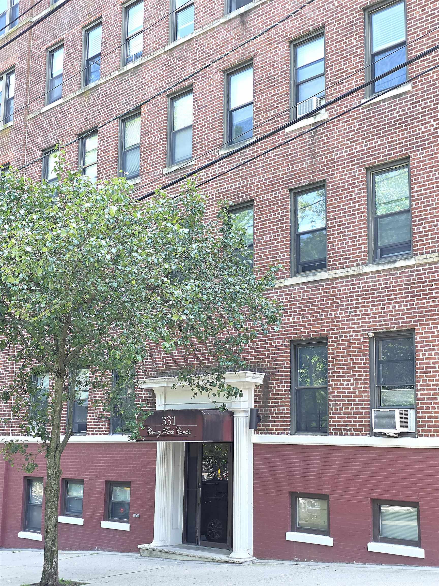 a front view of a building