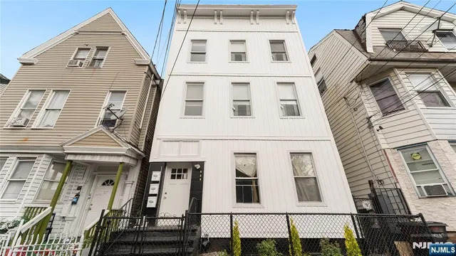 a view of a large white building