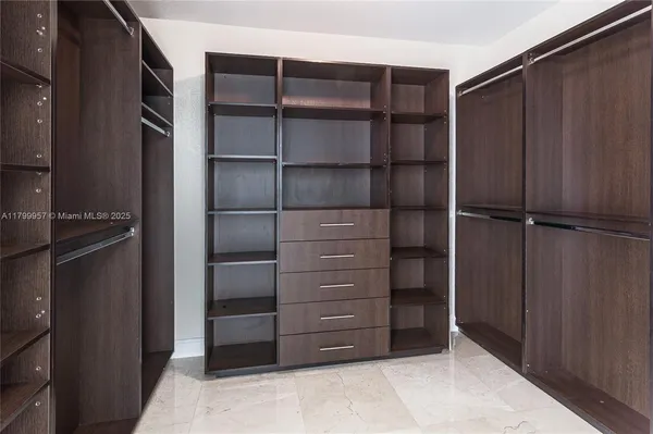 a close view of walk in closet
