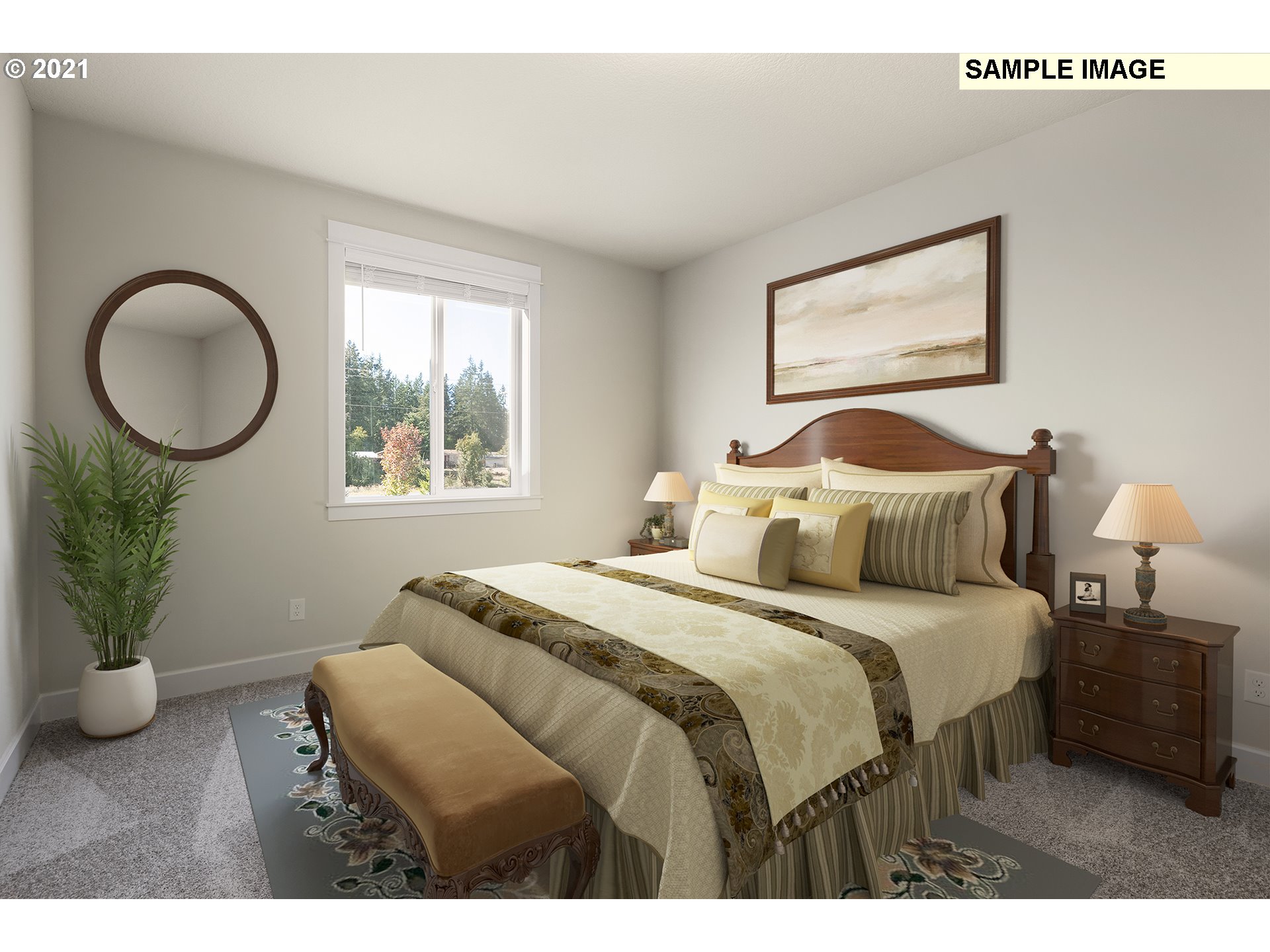 1715 Northeast Hancock Road Camas, WA 98607 - Photo 4 of 14 a bedroom with a bed and a potted plant