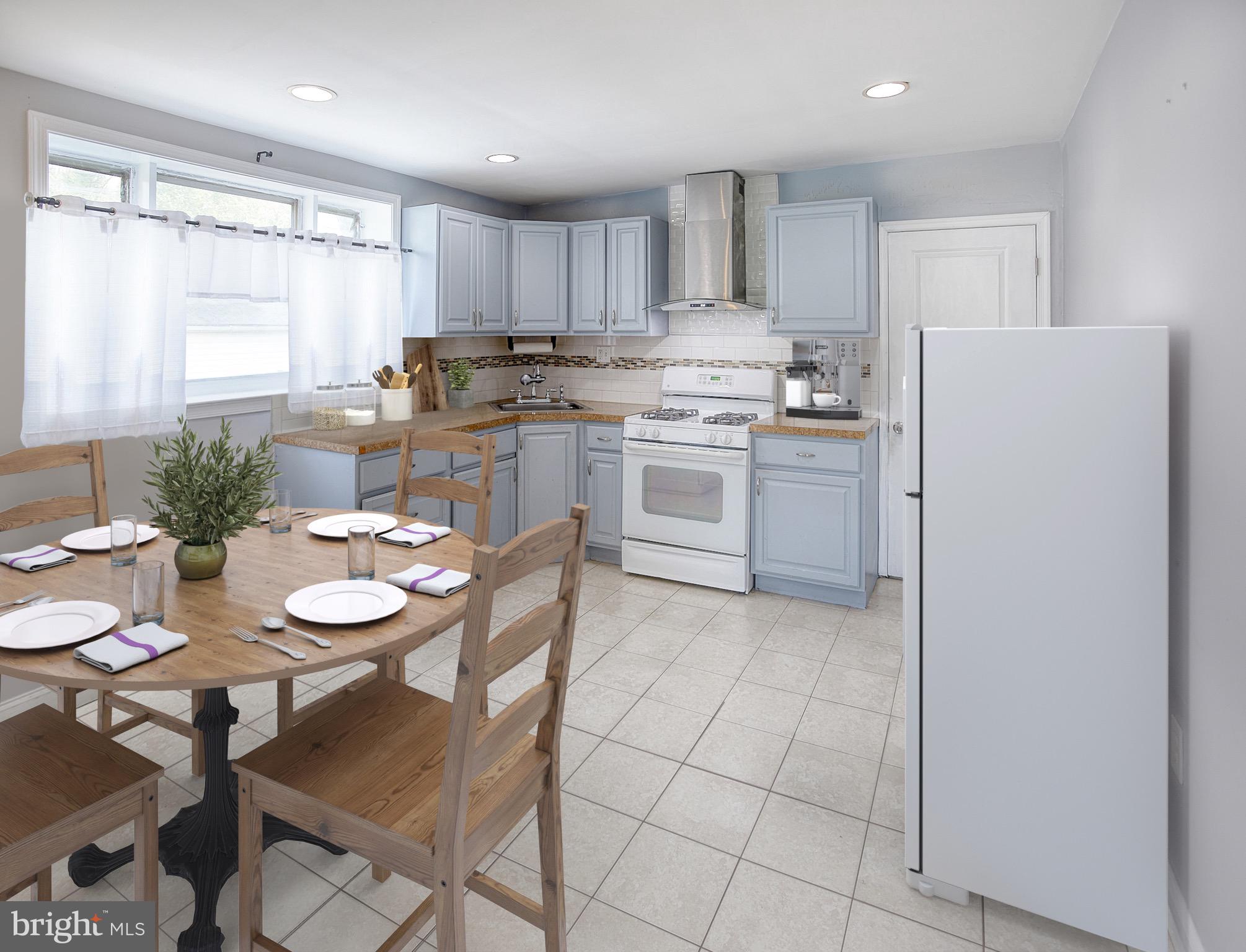 Virtually staged kitchen