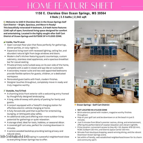 $675,000 | 1105 East Cherokee Glen, Ocean Springs, MS 39564