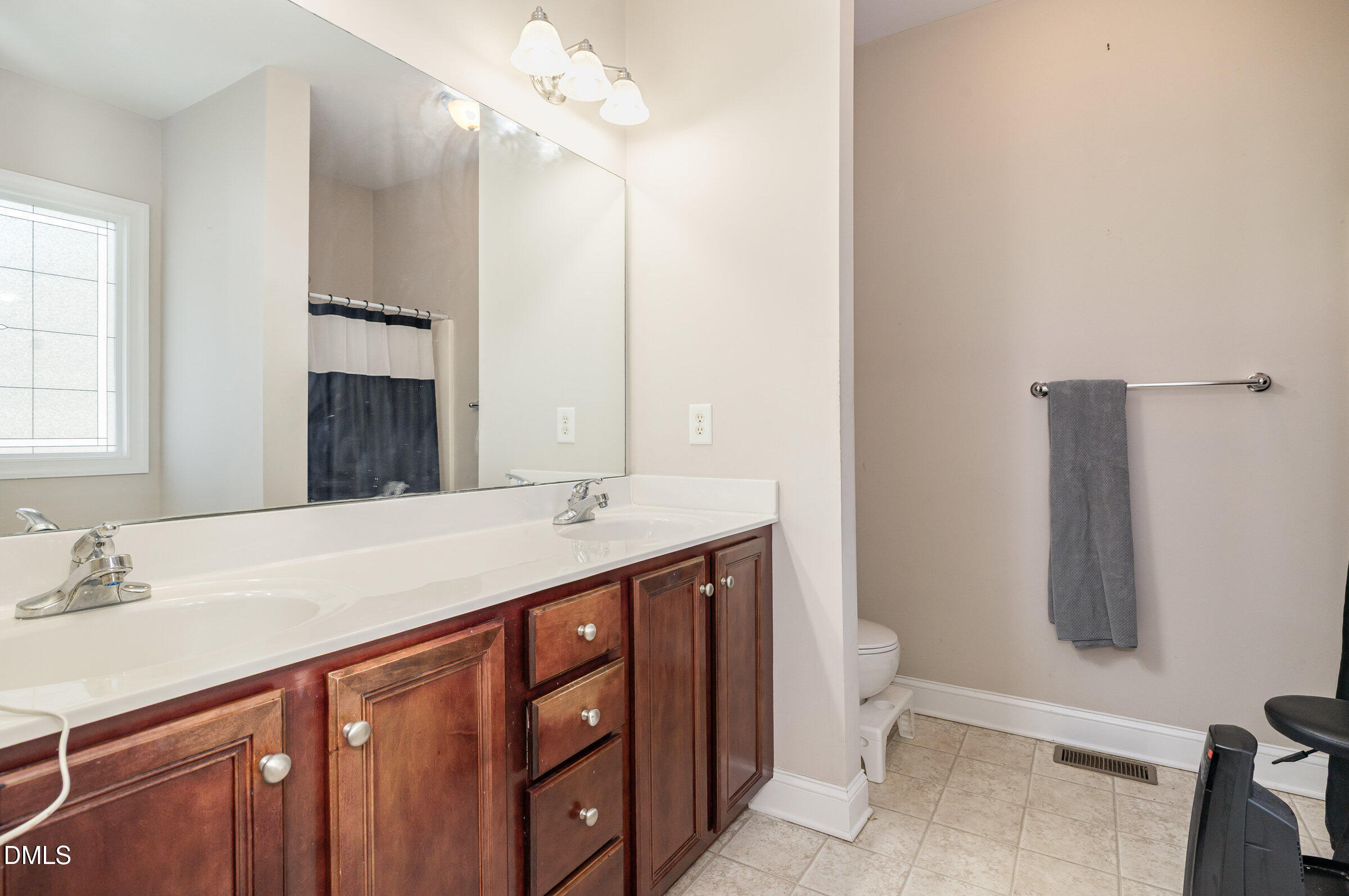 7300 Singlepond Lane Willow Spring, NC 27592 - Photo 21 of 34 a bathroom with a sink a toilet and a mirror
