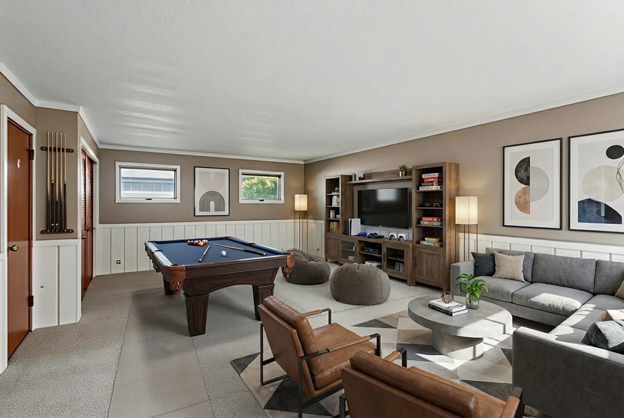 1420 South Western Avenue Champaign, IL 61821 - Photo 3 of 31 a living room with furniture a flat screen tv and kitchen view