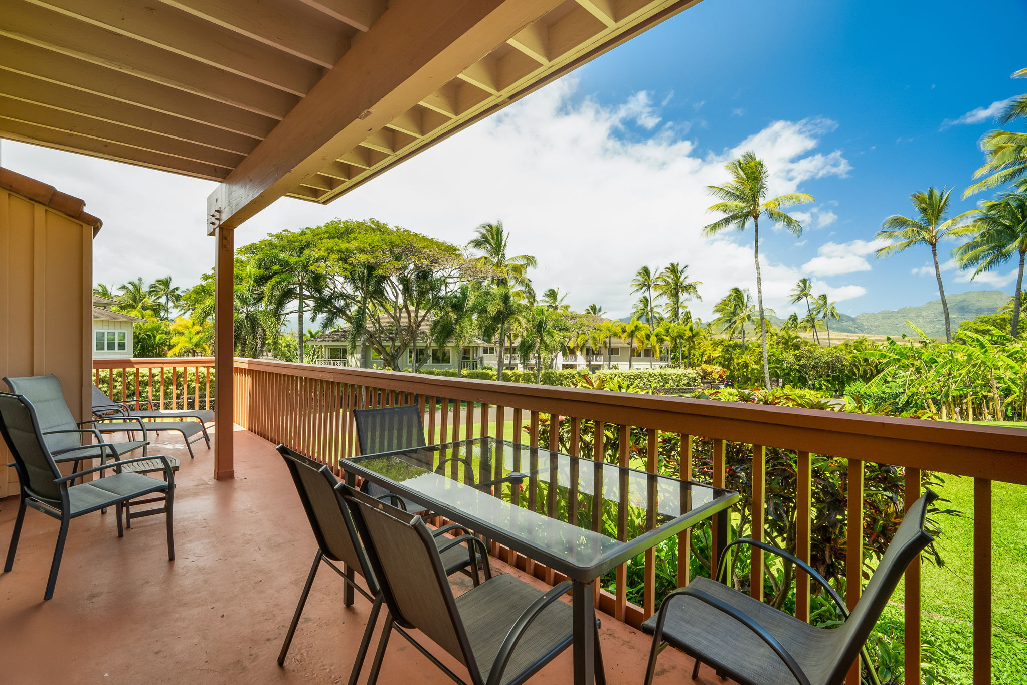 2370 Ho'ohu Road, Unit 712 Koloa, HI 96756 - Photo 8 of 28 a view of a balcony with furniture
