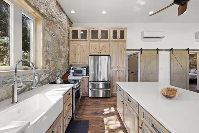 a view of a lake with a mountain in the back