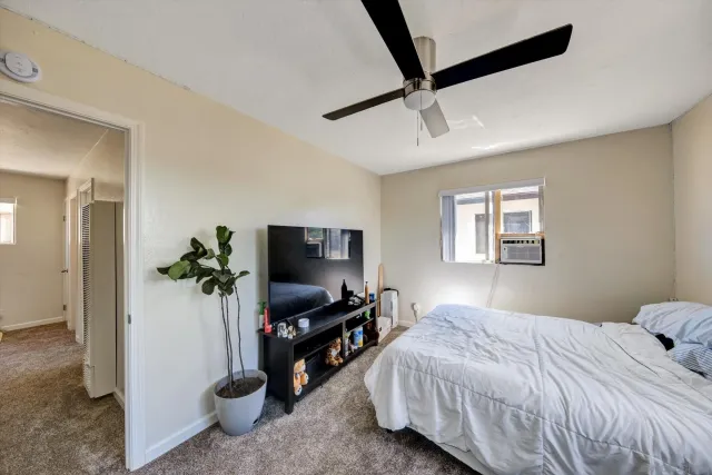 a view of a storage room with furniture