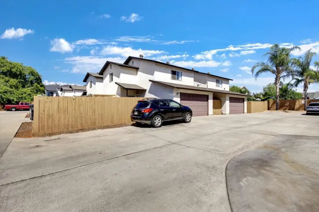 a car parked in front of a building