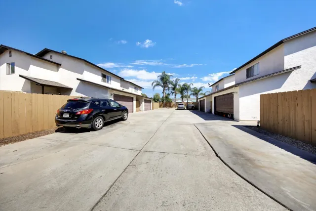 a car parked in front of a house