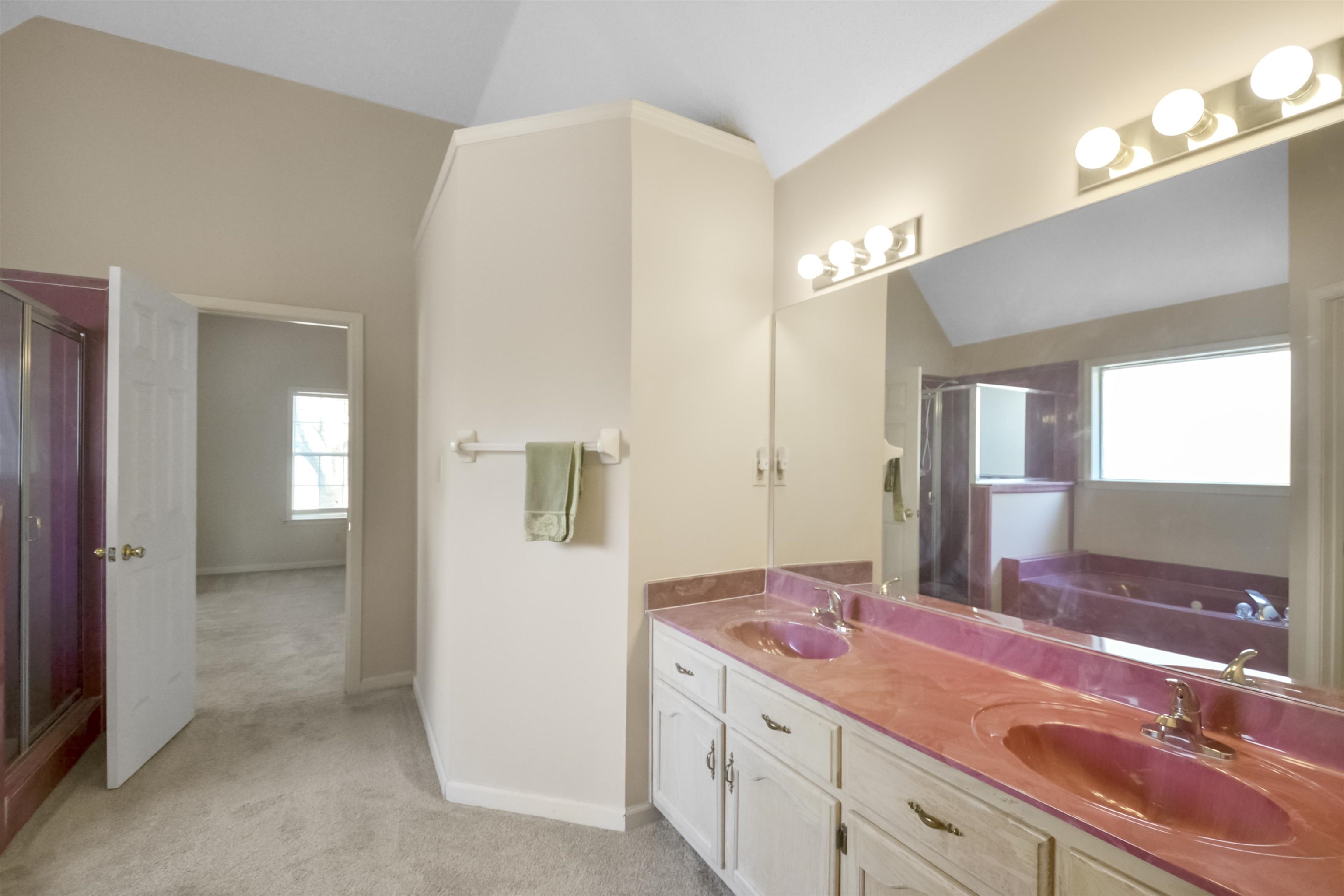 1441 Milestone Circle Collierville, TN 38017 - Photo 12 of 27 a spacious bathroom with a granite countertop sink and a mirror