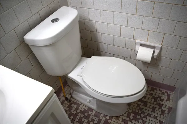 a bathroom with a toilet and a sink