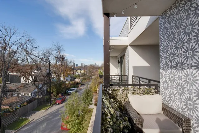 a view of city from the balcony