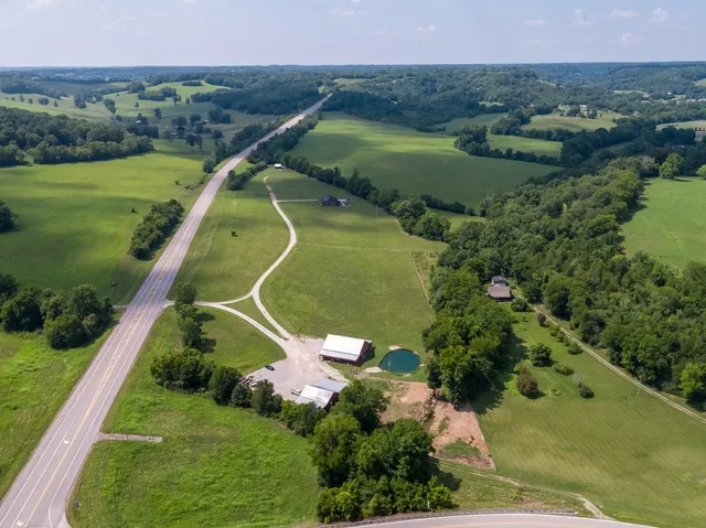an aerial view of a house